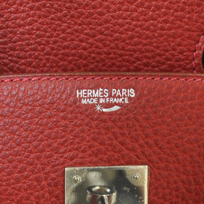Hermes Clemence BIRKIN 35 Handbag Red - Bleu Red 8 of 12