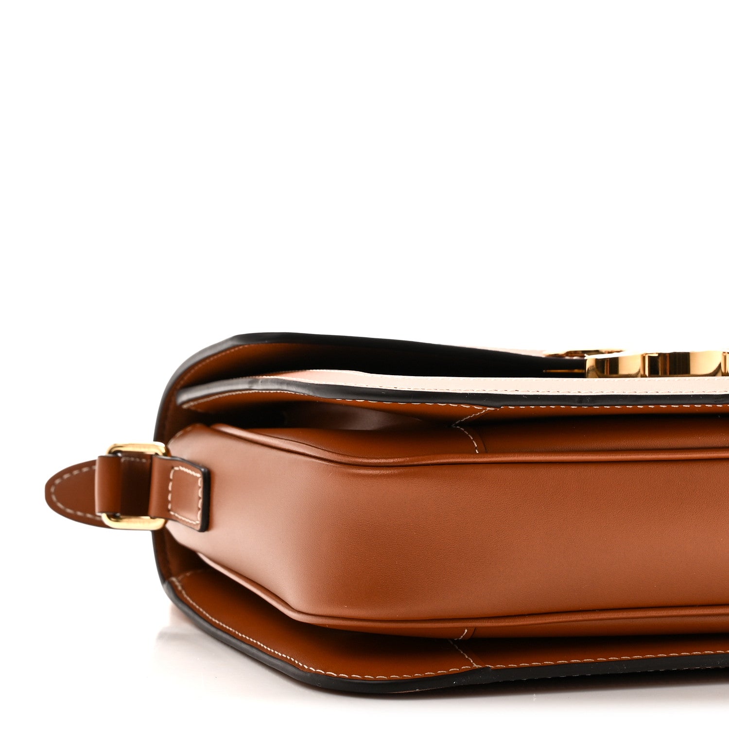Celine Triomphe Canvas Calfskin Medium Triomphe Bag Tan 10 of 11