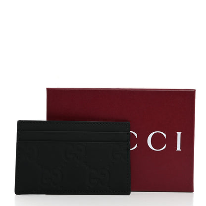 Gucci Rubber Effect GG Embossed Card Holder Black 7 of 7