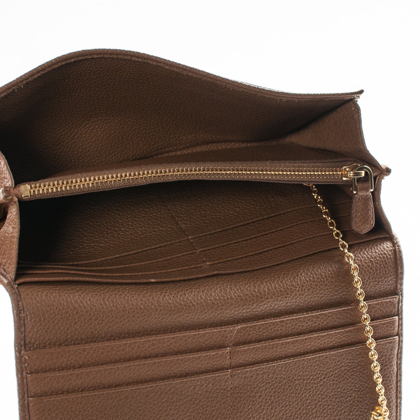 Vitello Grain Continental Flap Wallet Cannella