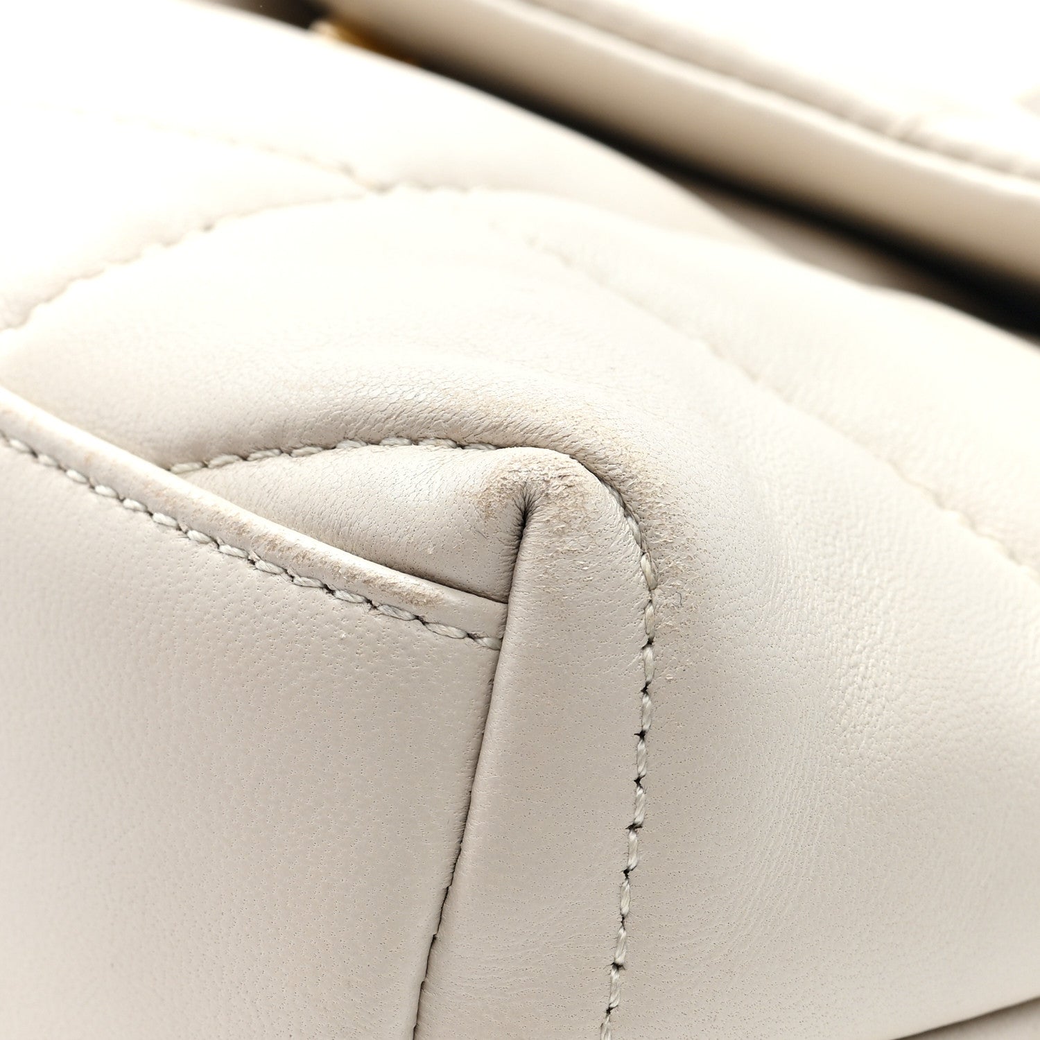 Saint Laurent Lambskin Quilted Toy Loulou Puffer Monogram Chain Satchel Blanc Vintage 9 of 9