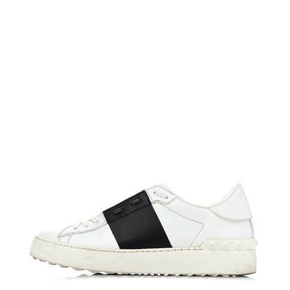 Valentino Garavani Calfskin Rockstud Open Sneakers 35 White Black 1 of 4