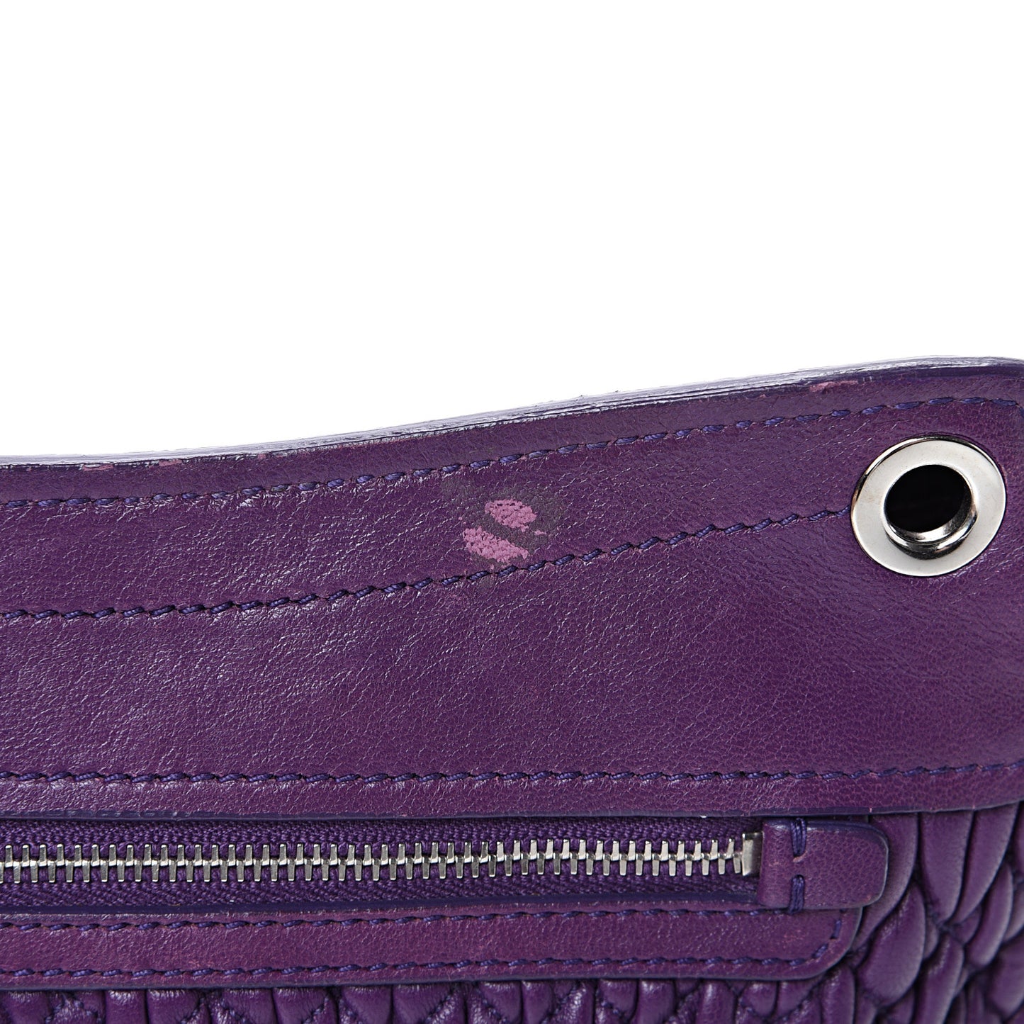 Nappa Matelasse Crystal Flap Clutch Ciclamino
