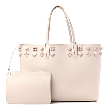 Christian Louboutin Calfskin Empire Spike Studded East West Cabata Tote Leche 1 of 14