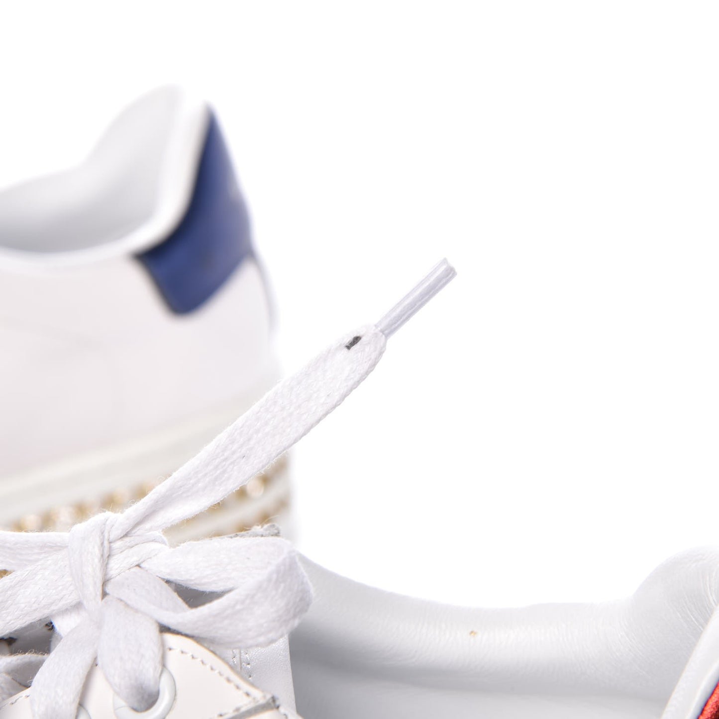 Calfskin Crystal Web Bee Embroidered Womens Ace Platform Sneakers 37 White