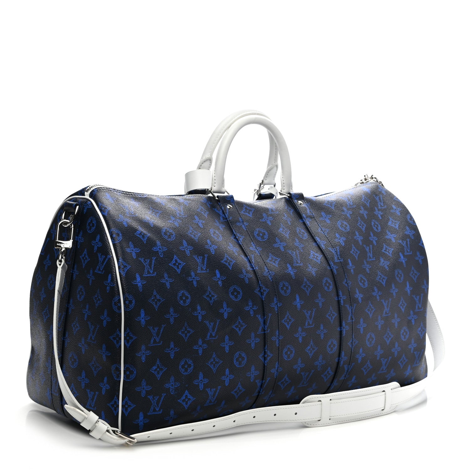 Louis Vuitton Vintage Monogram Everyday LV Keepall Bandouliere 55 Blue 2 of 8