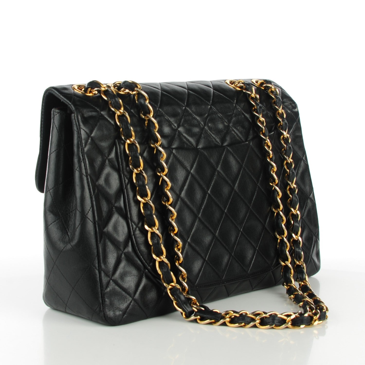 Chanel Lambskin Quilted XL Jumbo Single Flap Black 5 of 10