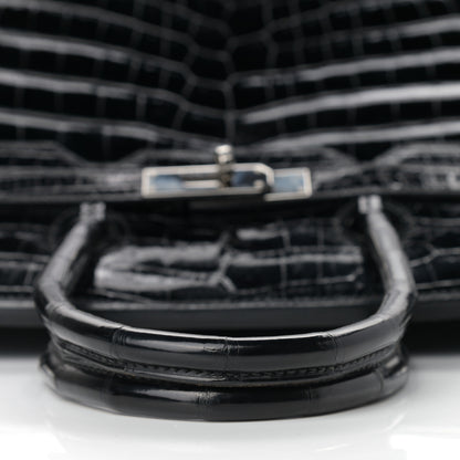 Hermes Shiny Niloticus Crocodile Birkin 35 Black 13 of 37