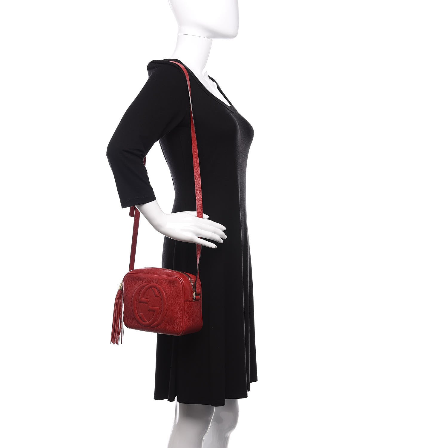 Gucci Pebbled Calfskin Small Soho Disco Bag Tabasco Red 2 of 11