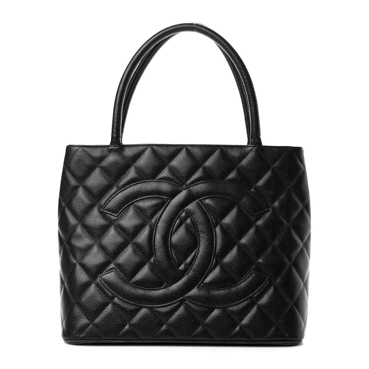 Caviar Quilted Medallion Tote Black