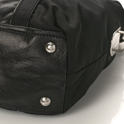 Prada Tessuto Nylon Soft Calfskin Shopping Satchel Black 8 of 11