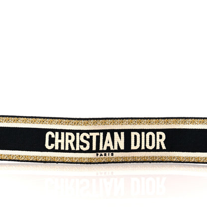 Christian Dior Canvas Embroidered Shoulder Strap Black Yellow 5 of 6