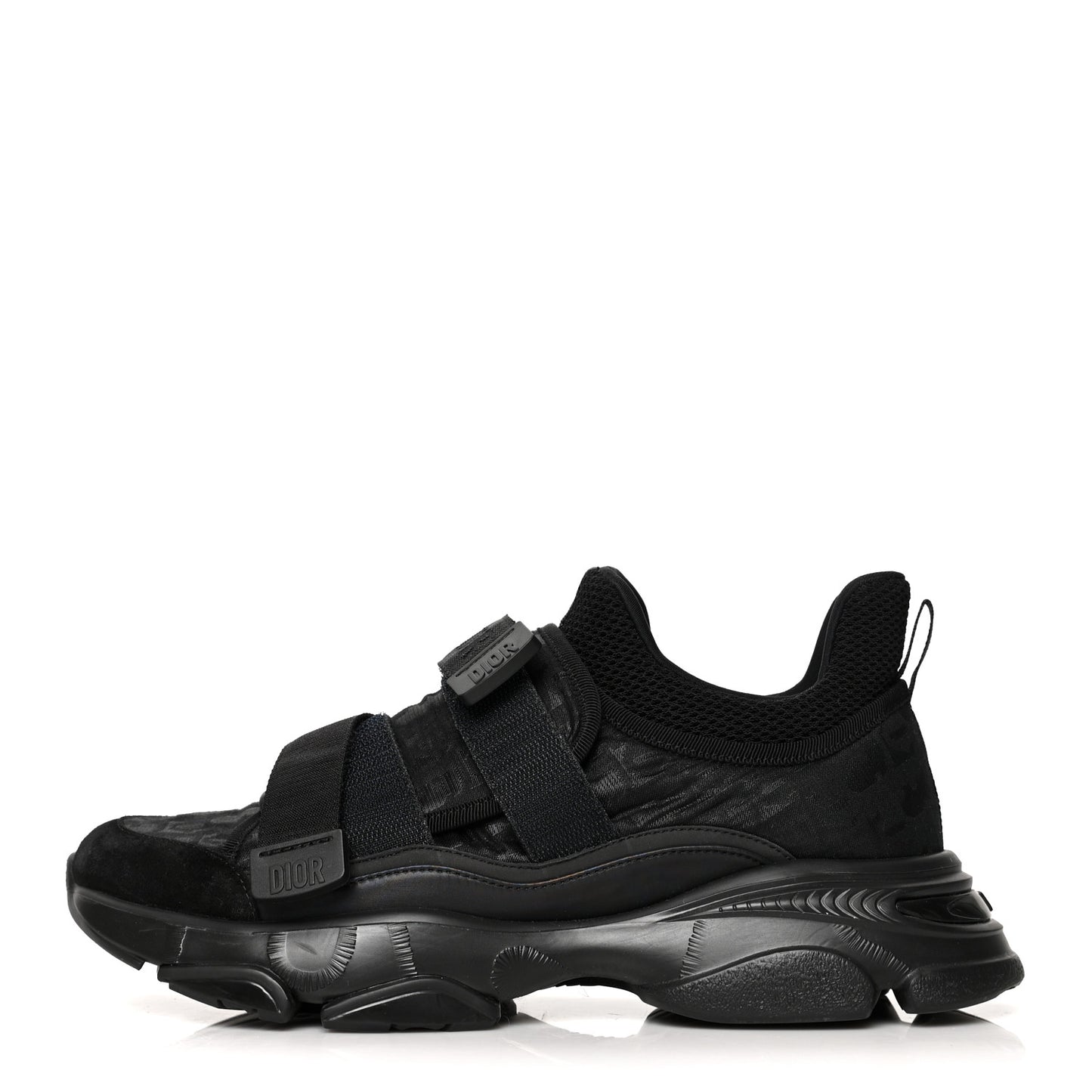 Shiny Oblique Technical Fabric Nylon Womens D-Wander Sneakers 40 Black