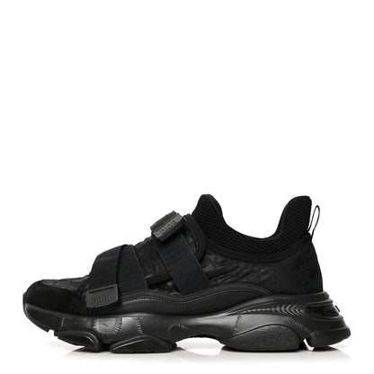 Christian Dior Shiny Oblique Technical Fabric Nylon Womens D-Wander Sneakers 40 Black 1 of 9