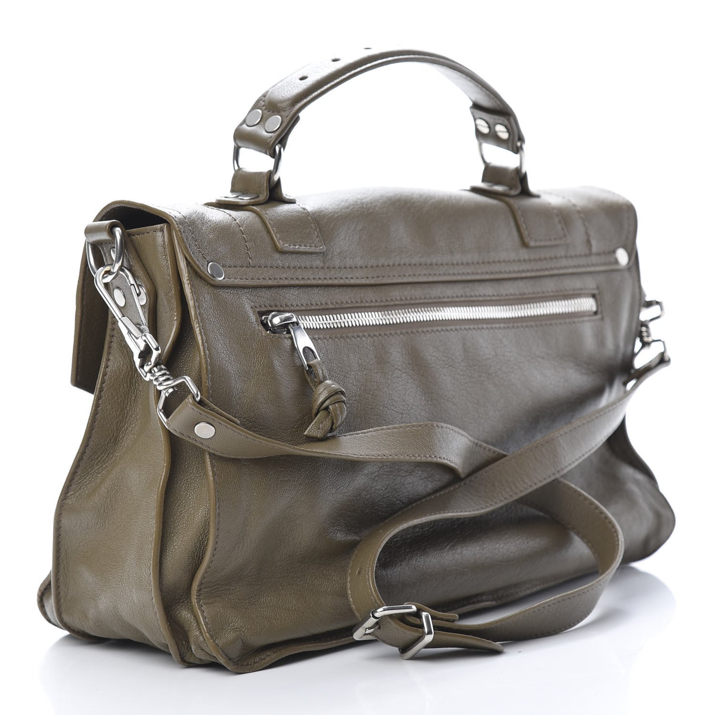 Lambskin Medium PS1 Satchel Dark Olive