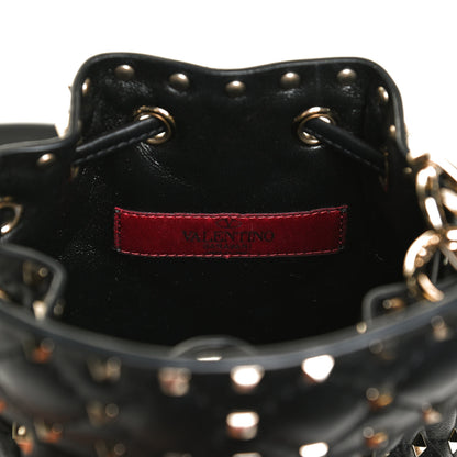 Valentino Garavani Nappa Mini Rockstud Spike Bucket Bag Black 6 of 12