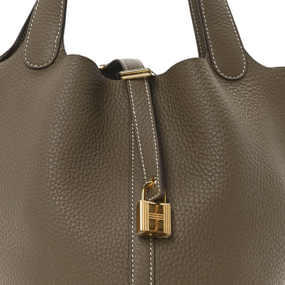 Hermes Taurillon Clemence Picotin Lock 22 MM Etoupe 8 of 10