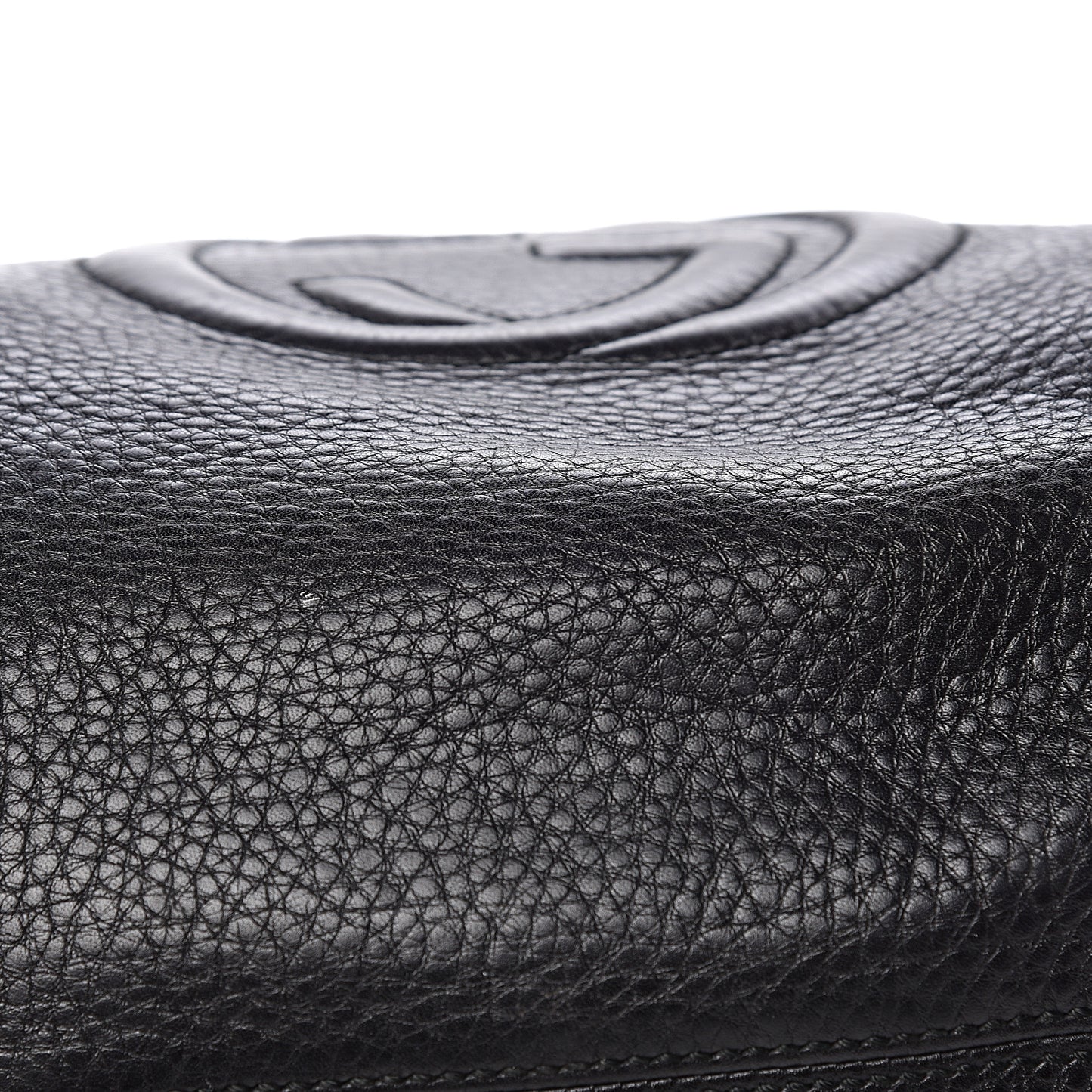 Pebbled Calfskin Medium Soho Chain Hobo Black
