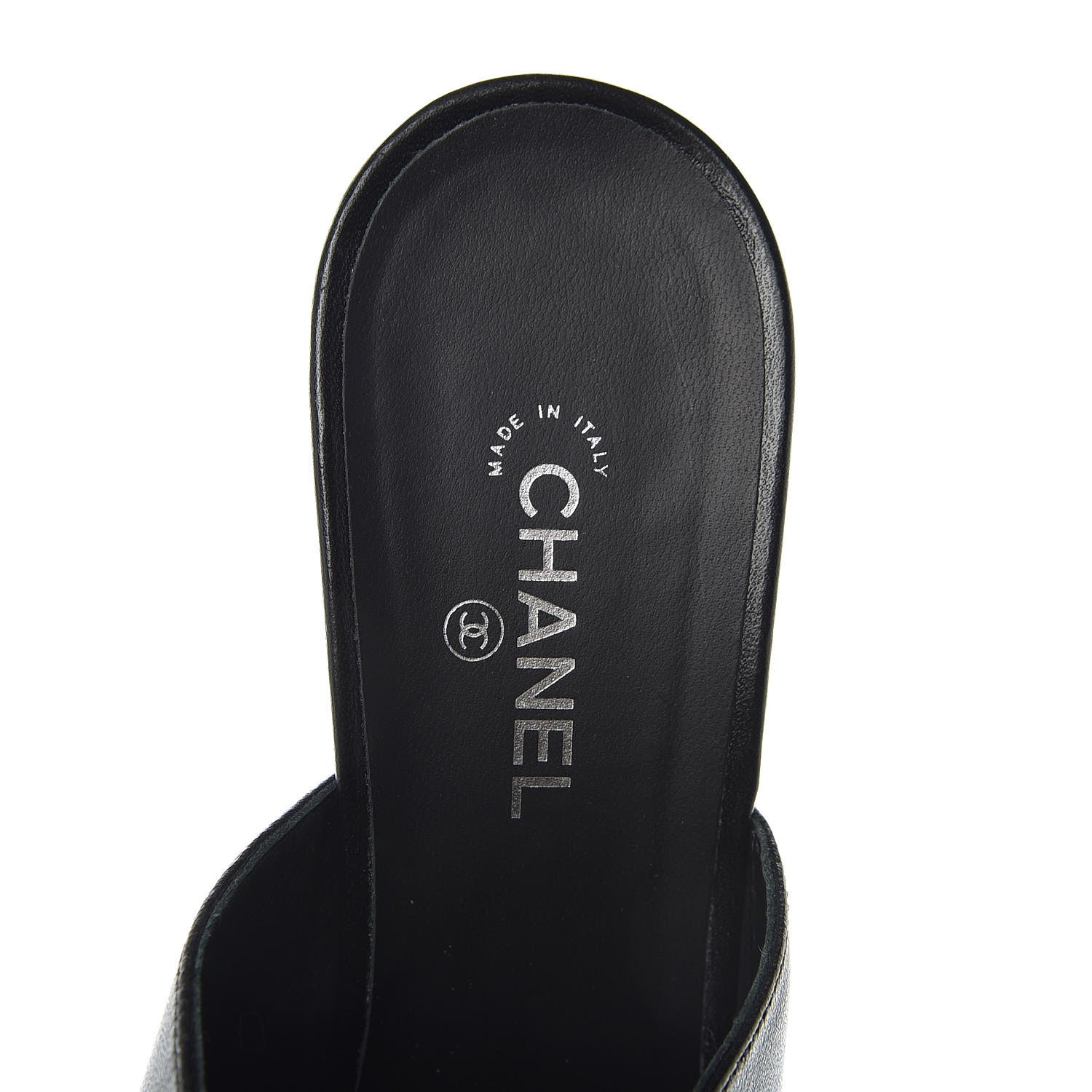 Chanel Lambskin Cap Toe CC Mules 38 Black 9 of 10