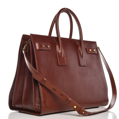 Saint Laurent Grained Calfskin Medium Supple Sac De Jour Dark Brown 3 of 15