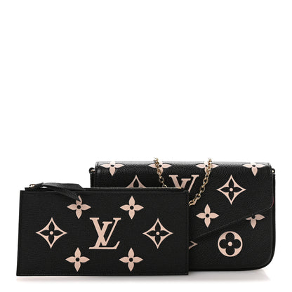 Louis Vuitton Empreinte Monogram Giant Felicie Pochette Black Beige 2 of 12