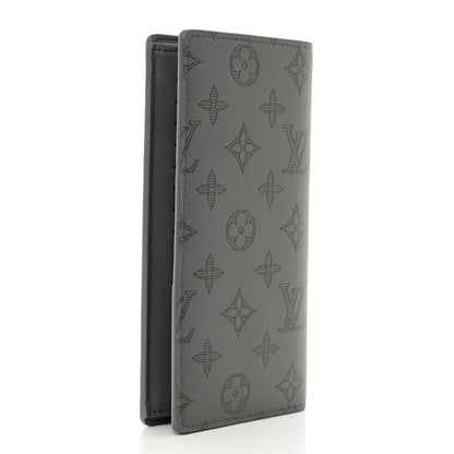 Louis Vuitton Calfskin Monogram Shadow Brazza Wallet Anthracite Gray 3 of 7