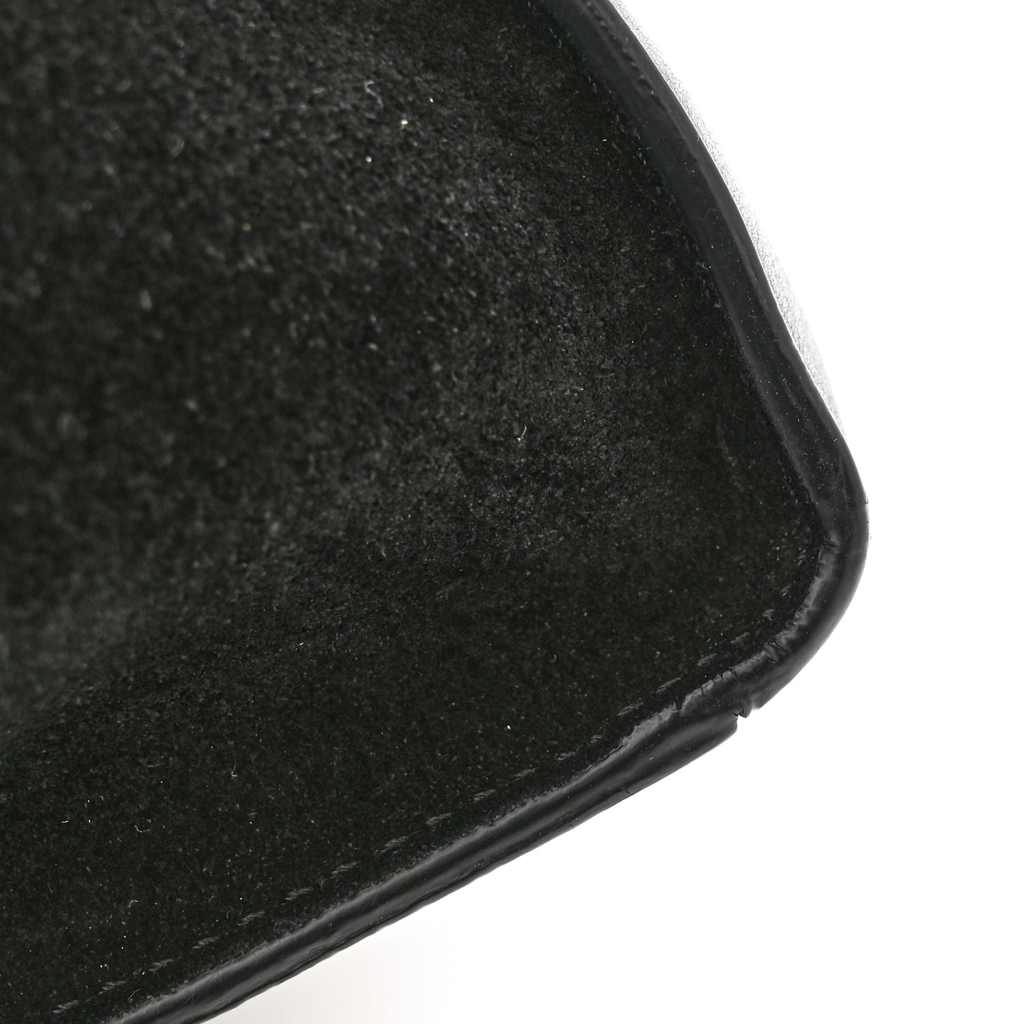 Crocodile Embossed Calfskin Suede Medium Trapeze Black