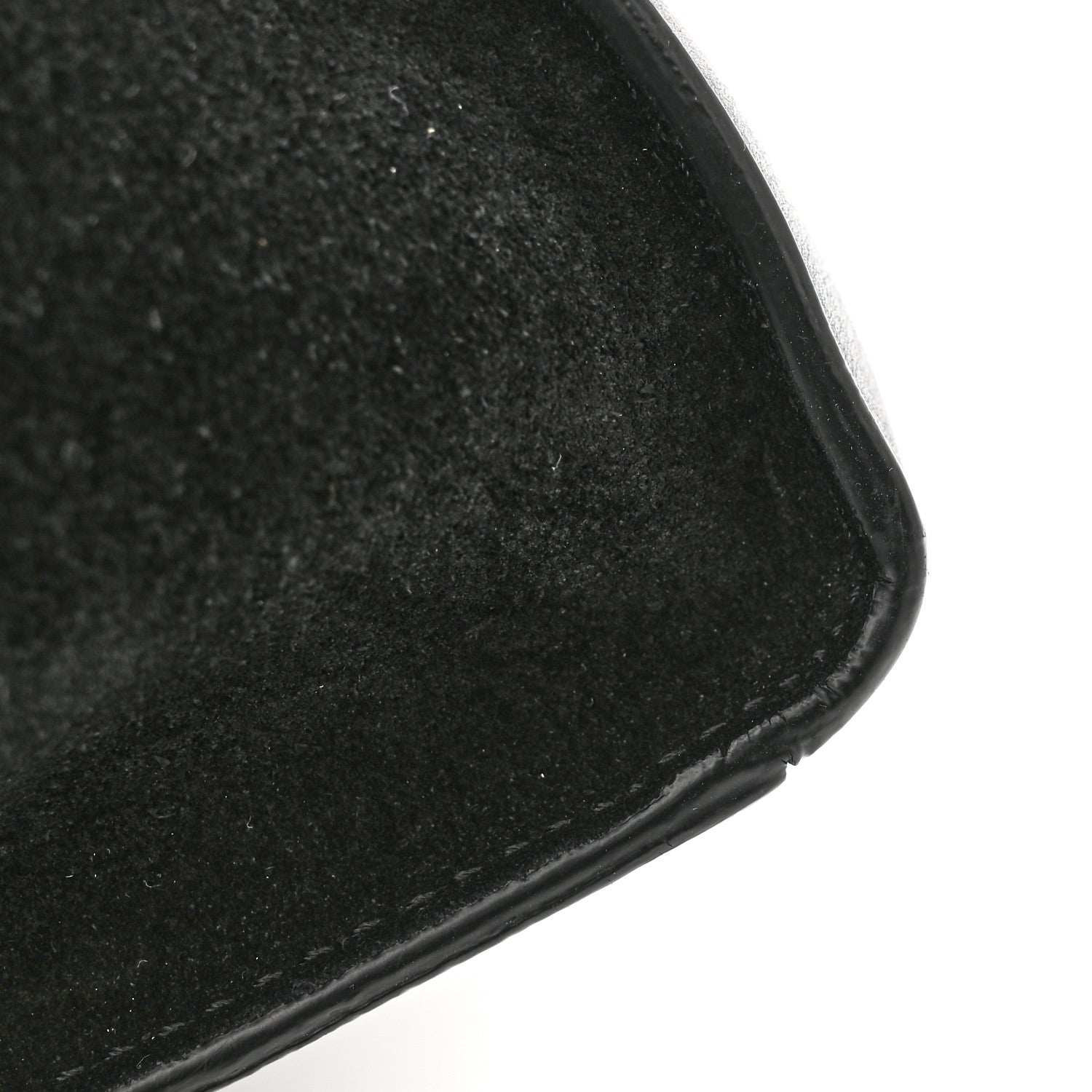 Celine Crocodile Embossed Calfskin Suede Medium Trapeze Black 14 of 15