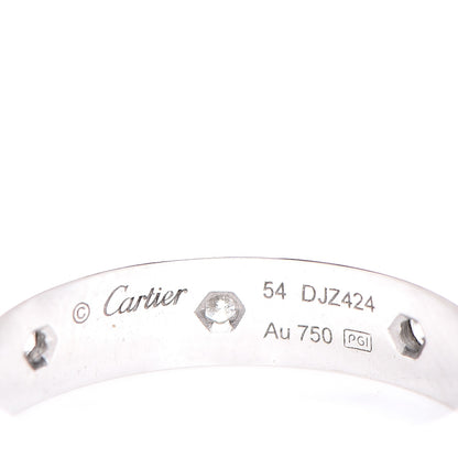 Cartier 18K White Gold 8 Diamond 4mm LOVE Wedding Band Ring 54 6.75 3 of 6