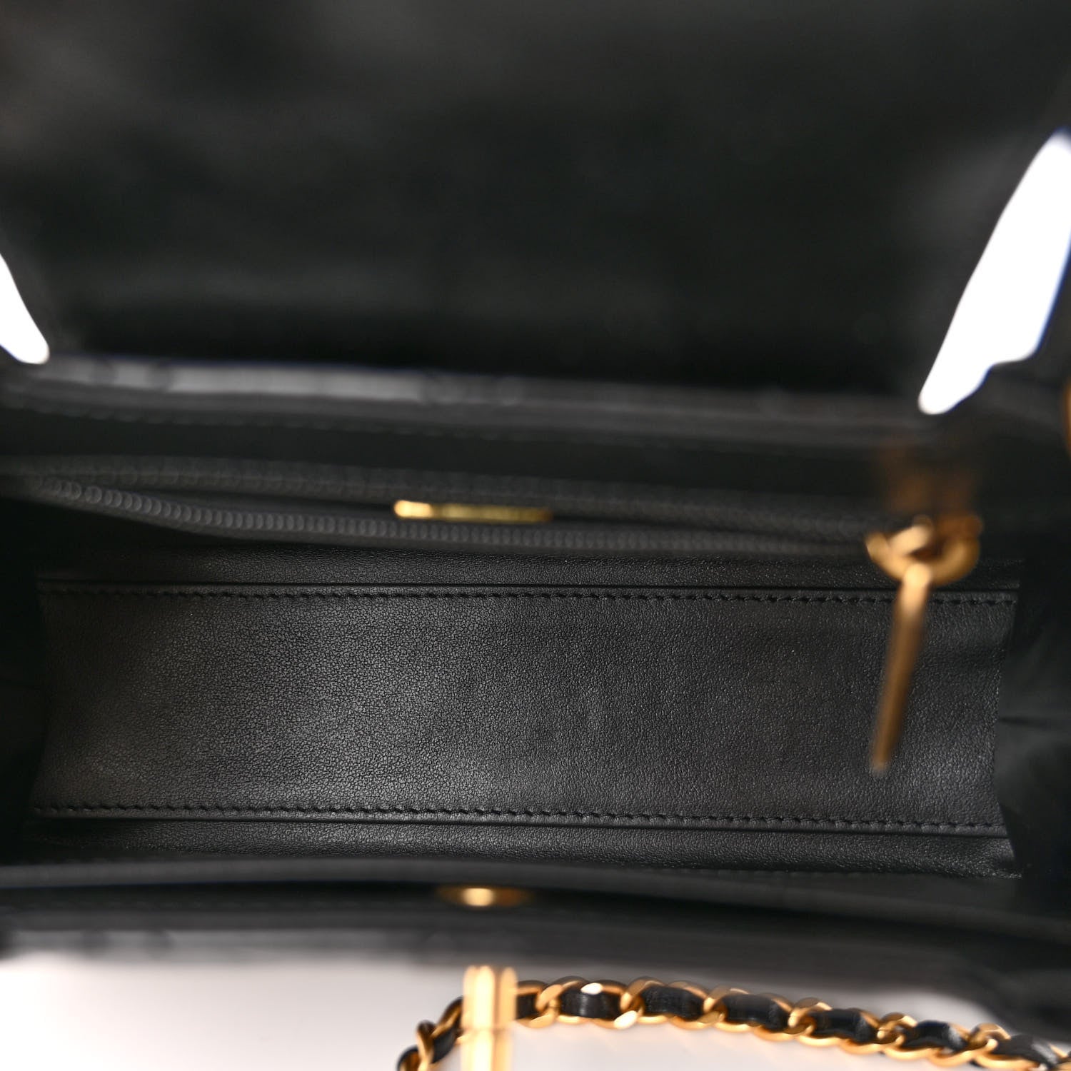 Chanel Shiny Aged Calfskin Quilted Nano Kelly Shopper Black 5 of 10
