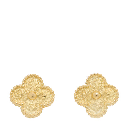 Van Cleef & Arpels 18K Yellow Gold Vintage Alhambra Earrings 1 of 4