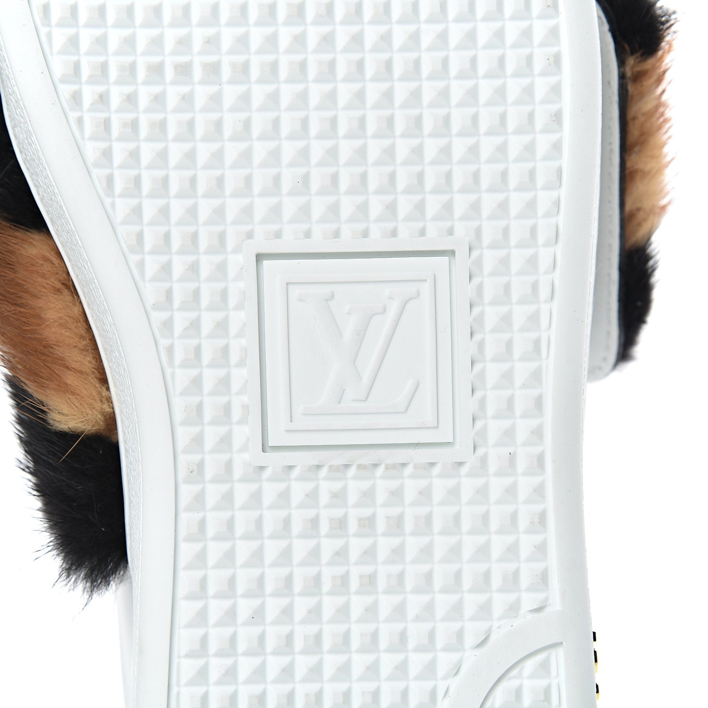Calfskin Mink Fur Frontrow Sneakers 40 White