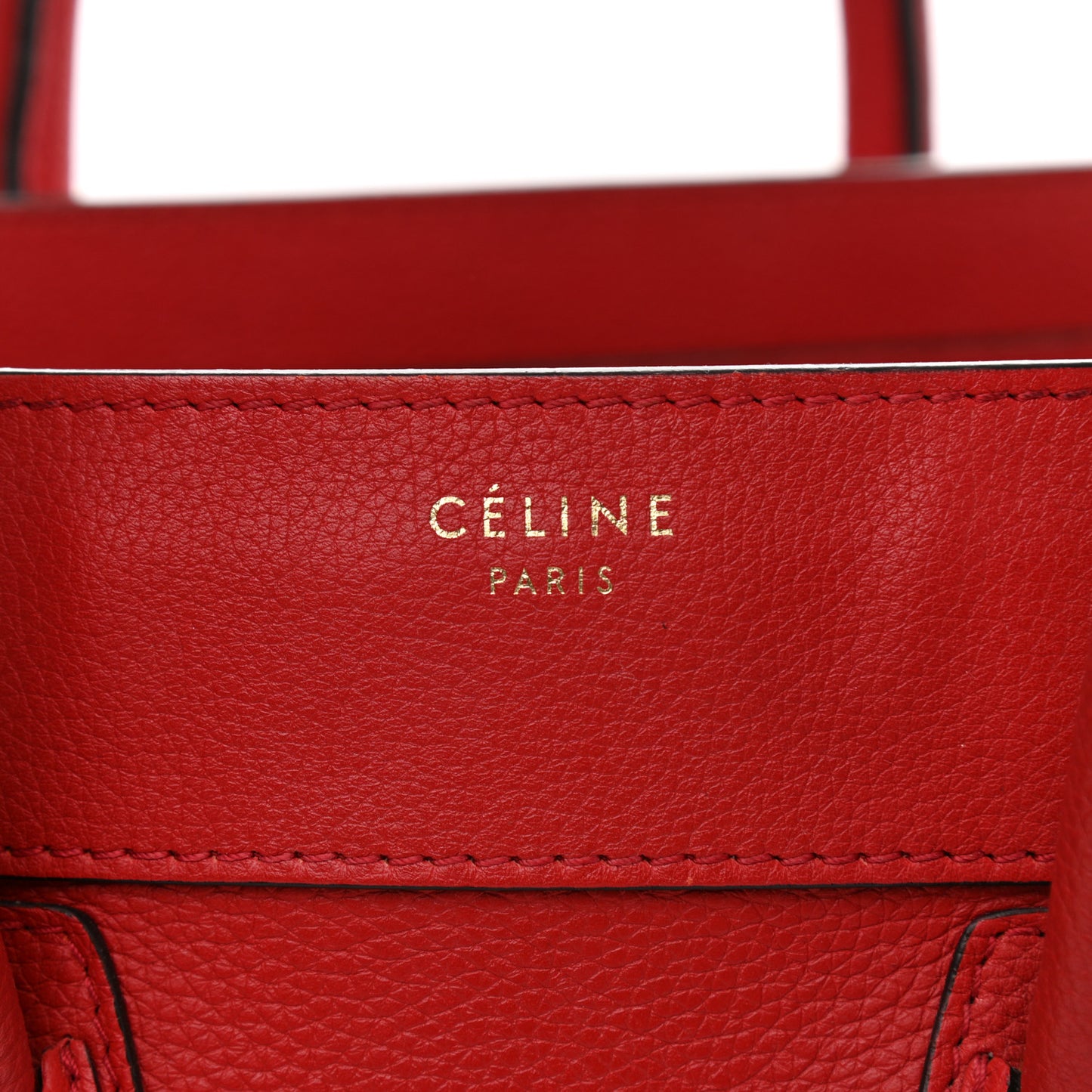 Drummed Calfskin Mini Luggage Coquelicot
