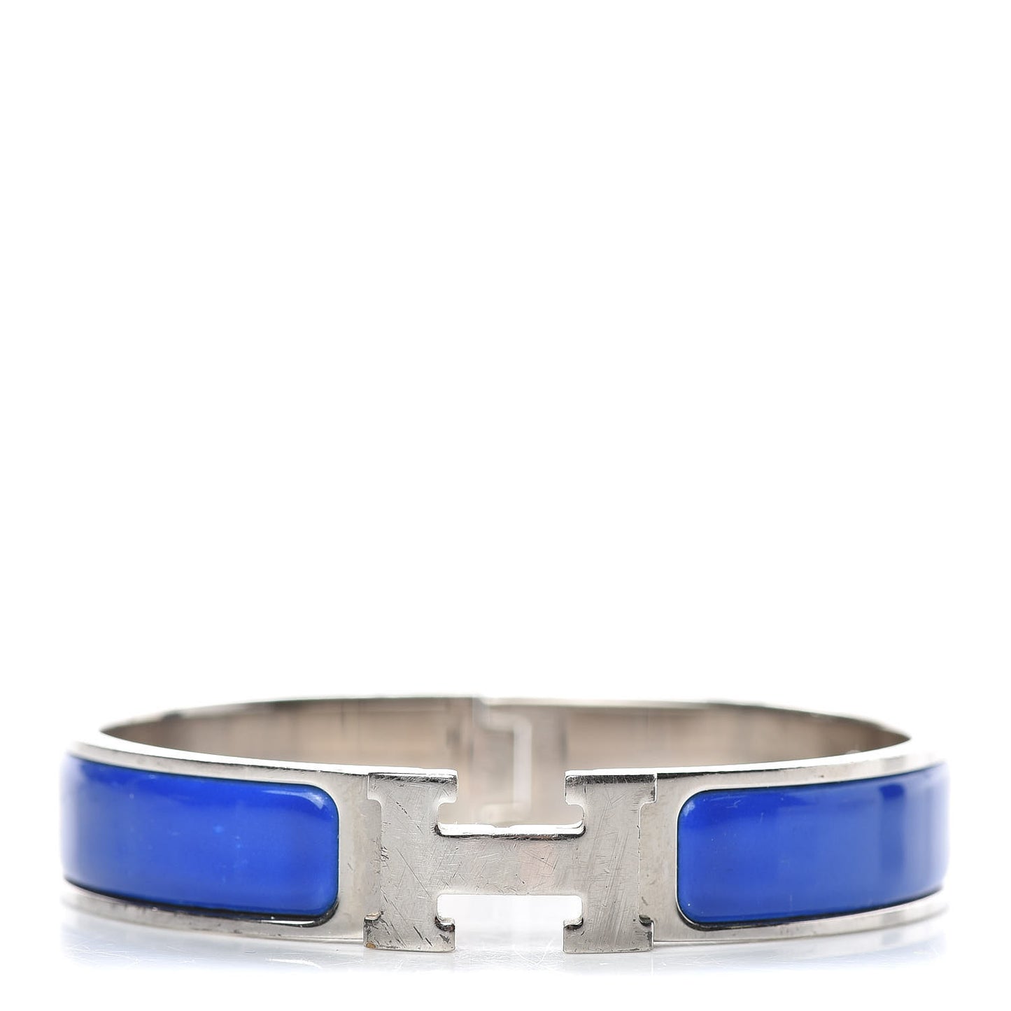 Narrow Enamel Clic Clac H Bracelet PM Bleu Electrique
