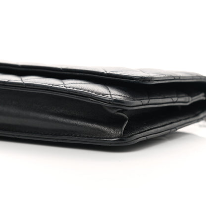 Chanel Lambskin Quilted Wallet On Chain WOC Black 11 of 13
