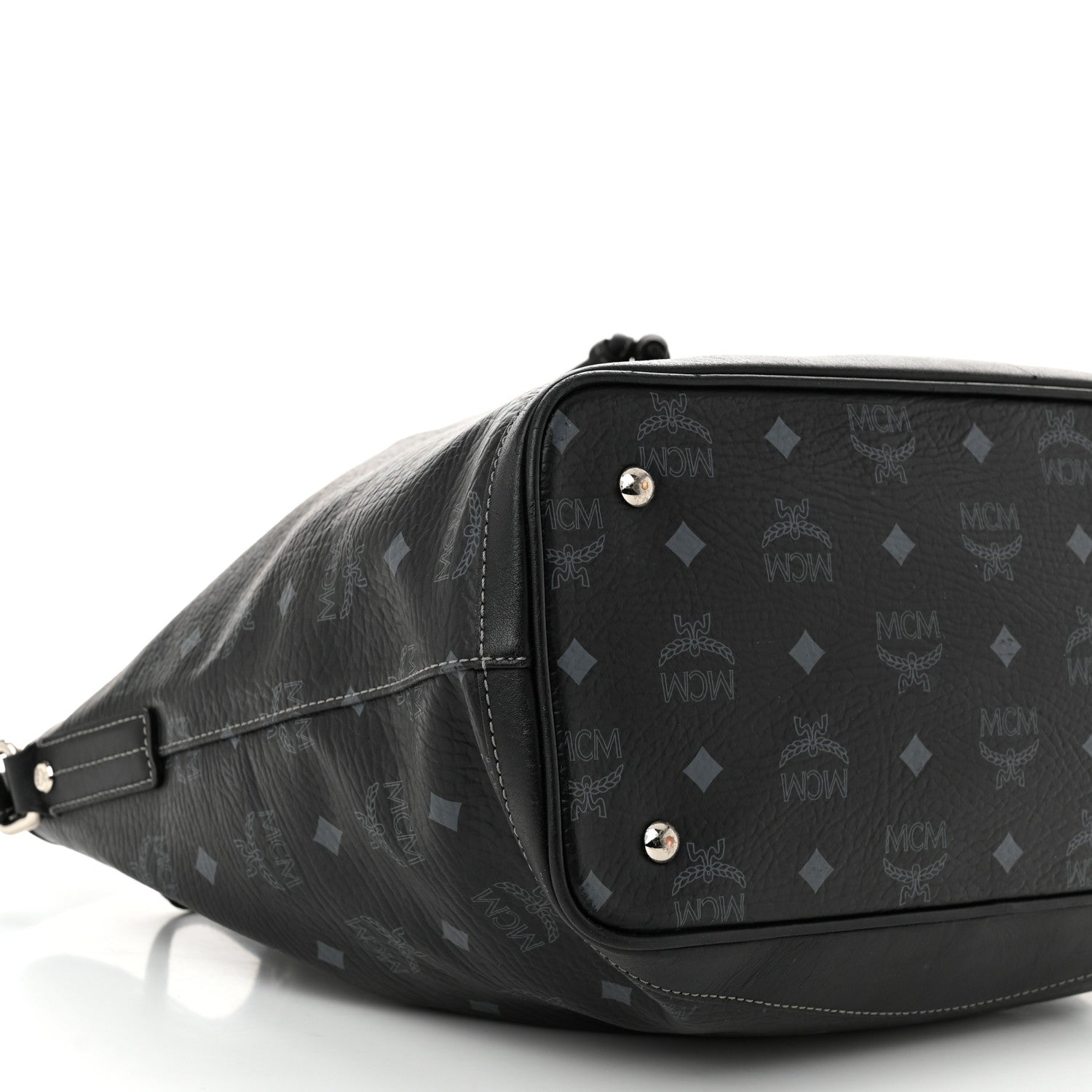 MCM Visetos Drawstring Bucket Bag Black 10 of 11