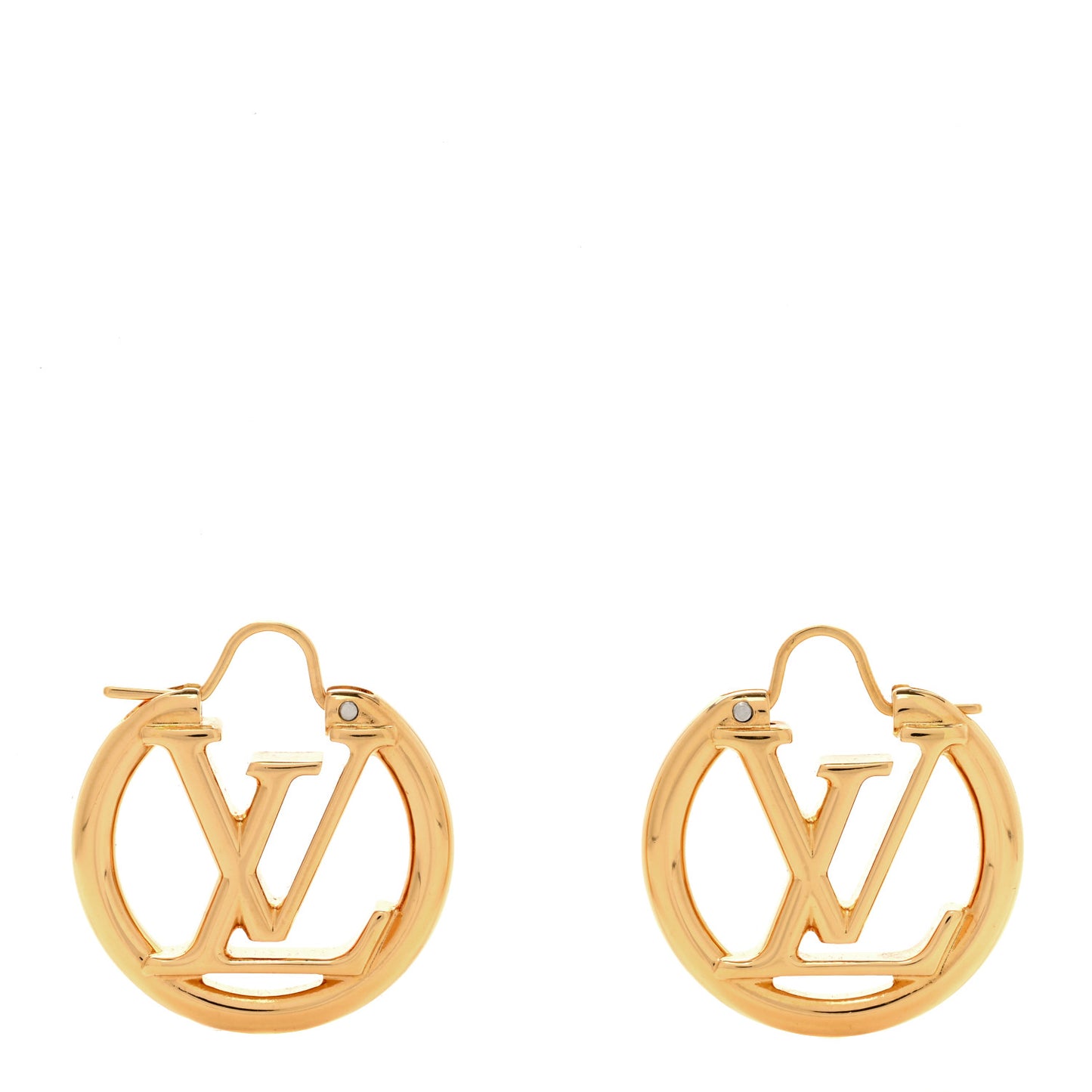 Metal Small Louise Hoop Earrings Gold