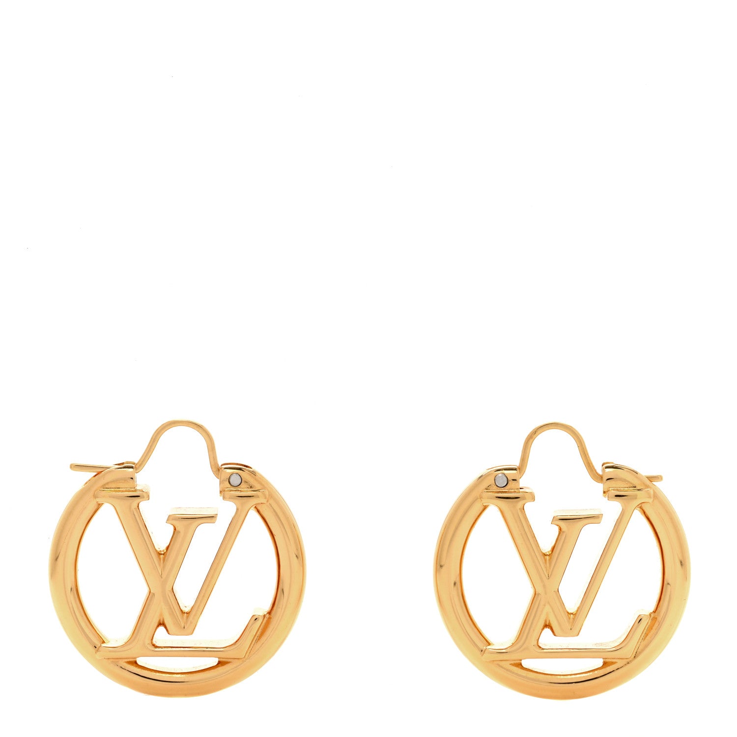 Louis Vuitton Metal Small Louise Hoop Earrings Gold 1 of 4