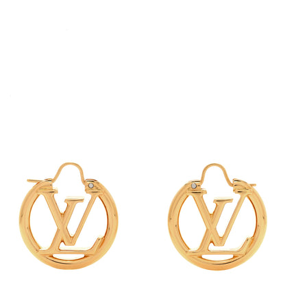 Louis Vuitton Metal Small Louise Hoop Earrings Gold 1 of 4