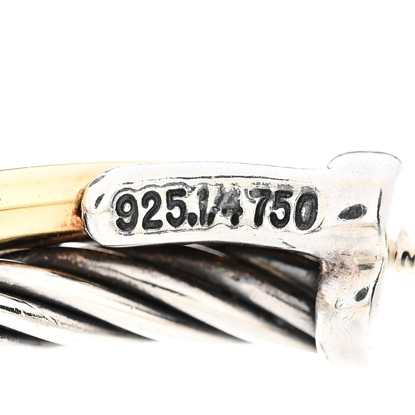 Sterling Silver 18K Yellow Gold 31mm Crossover Cable Hoop Earrings