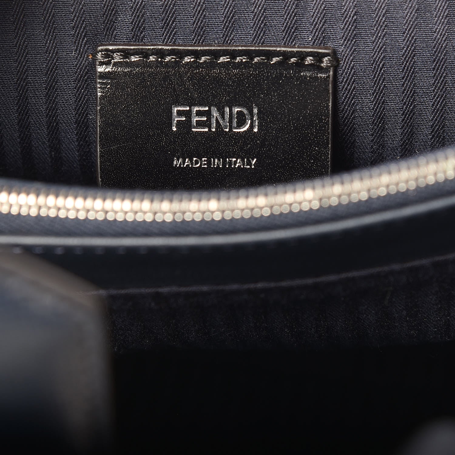 Fendi Vitello Elite Colorblock Petite 2Jours Tote Lavagna Oceano Argento 6 of 11