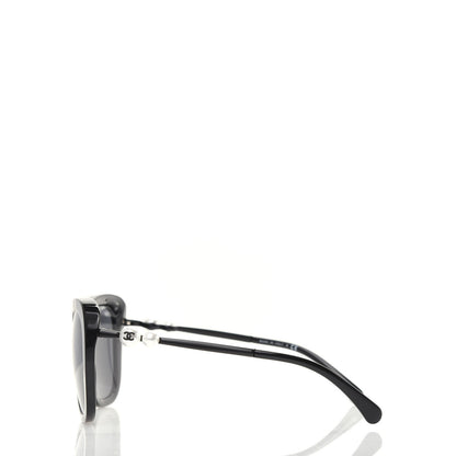 Chanel Acetate Butterfly Winter Pearl Sunglasses 5339-H Black 3 of 7