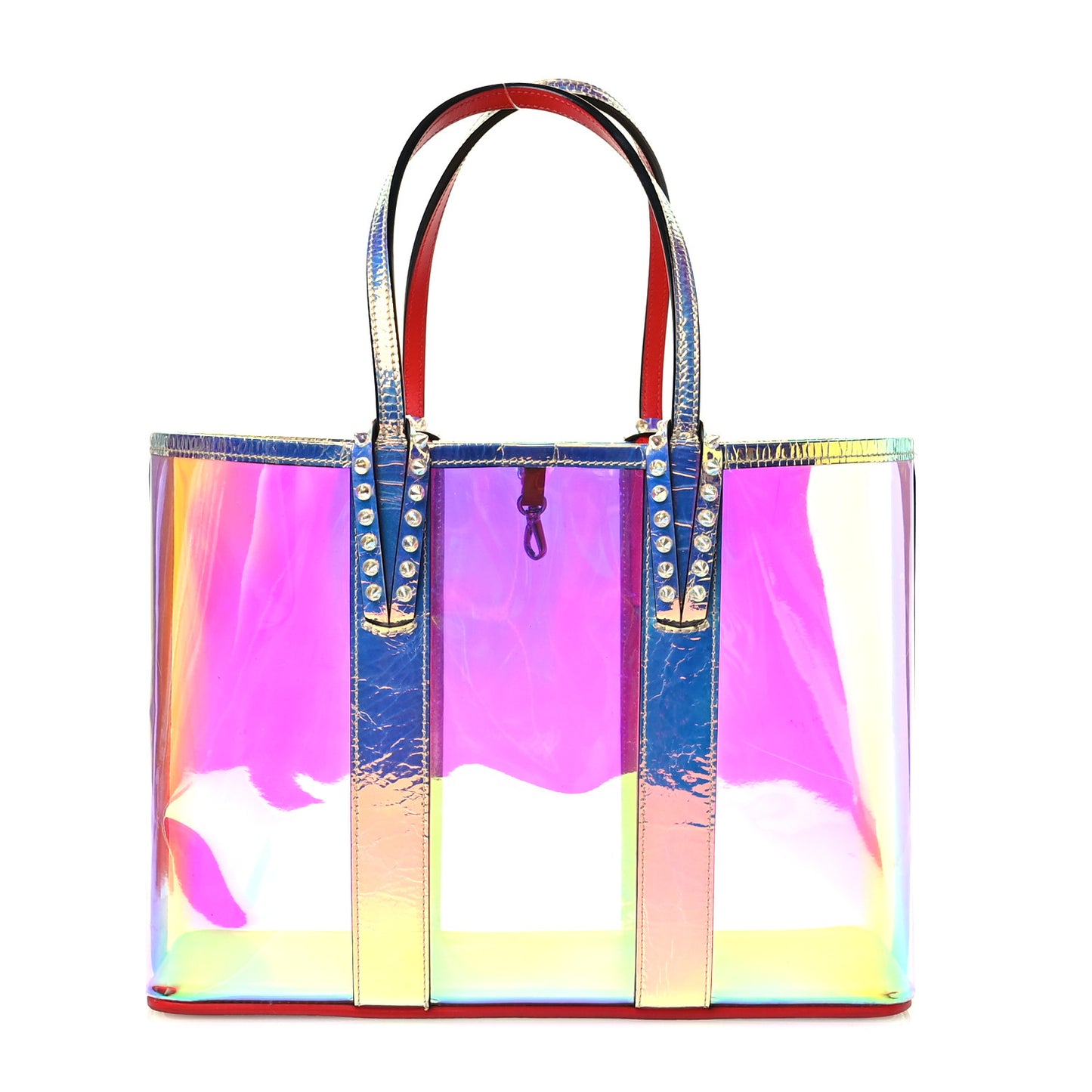 PVC Spikes East West Cabata Tote Clear Multicolor