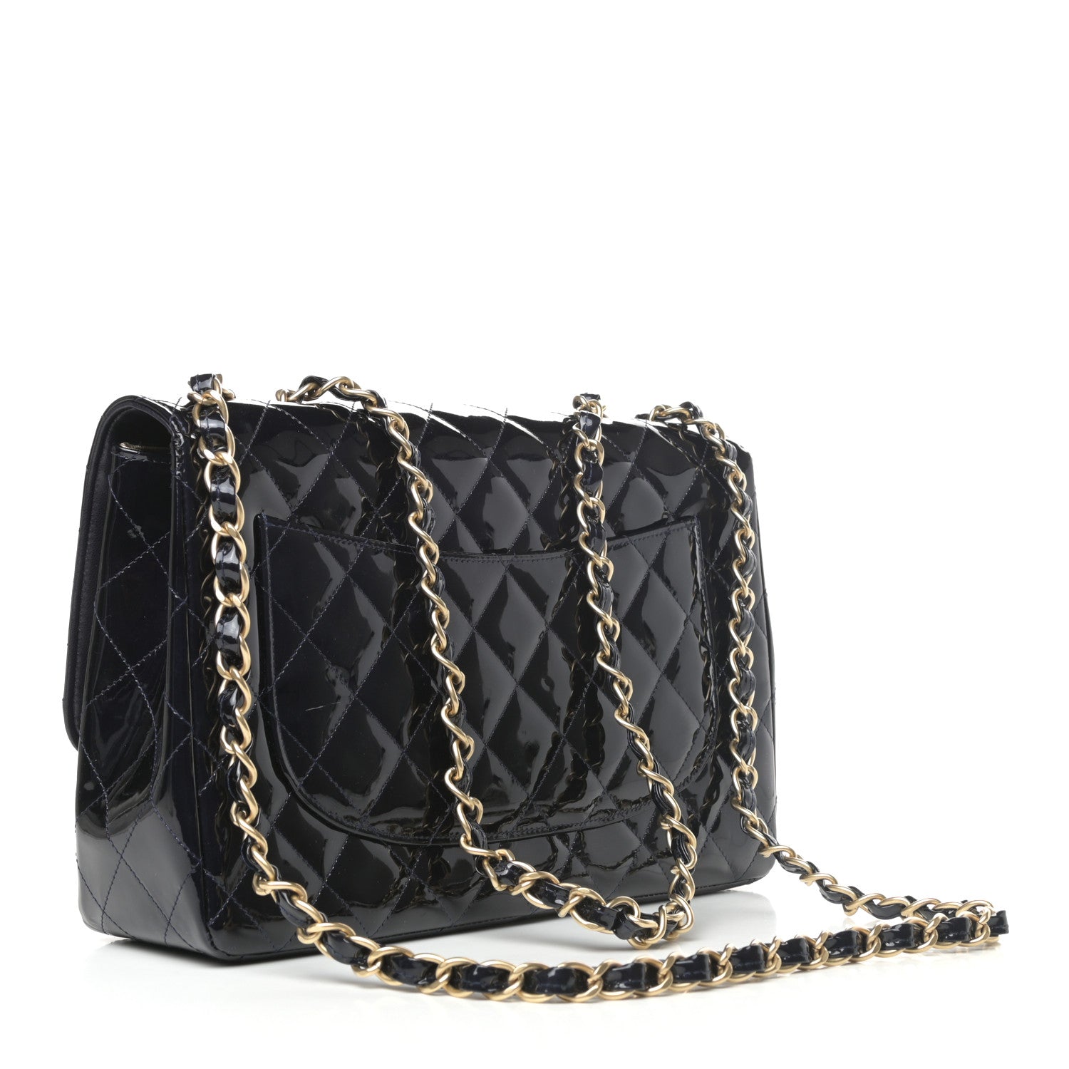 Chanel Patent Quilted Mobile Art Jumbo Single Flap Navy 3 of 11