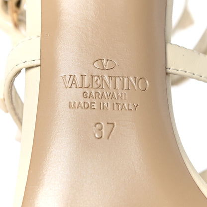 Valentino Garavani Calfskin Lacquered Monochrome Rockstud Gladiator 105mm Sandals 37 Ivory 7 of 7