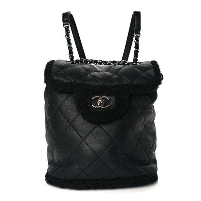Chanel Lambskin Shearling Coco Neige Backpack Black 1 of 8