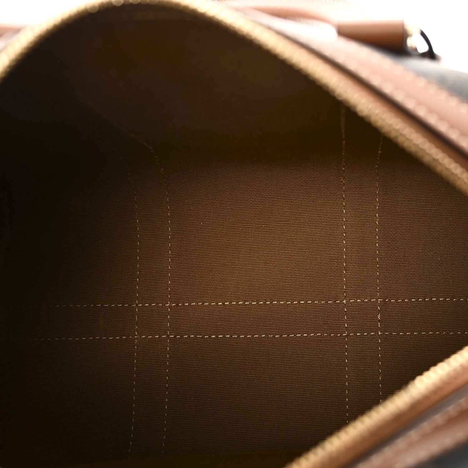 Celine Triomphe Canvas Calfskin Medium Boston Bag Tan 5 of 10