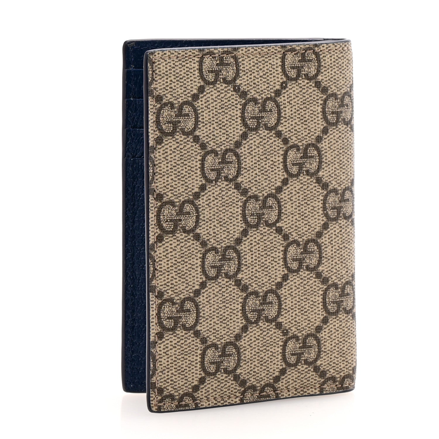 Gucci GG Supreme Monogram Bi-Color Long Card Case Beige Dark Brown 3 of 8