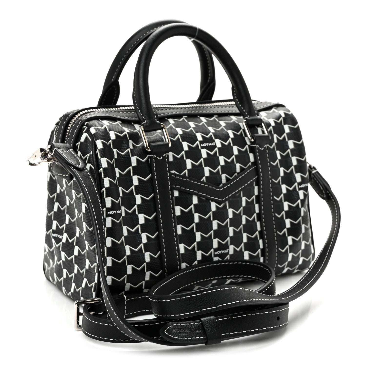 Moynat X KASING LUNG Calfskin Canvas M Labubu Boston Bag Black Multicolor 3 of 11