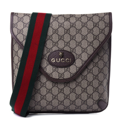 Gucci GG Supreme Monogram Web Medium Neo Vintage Flap Messenger Bag Beige New Acero 1 of 4
